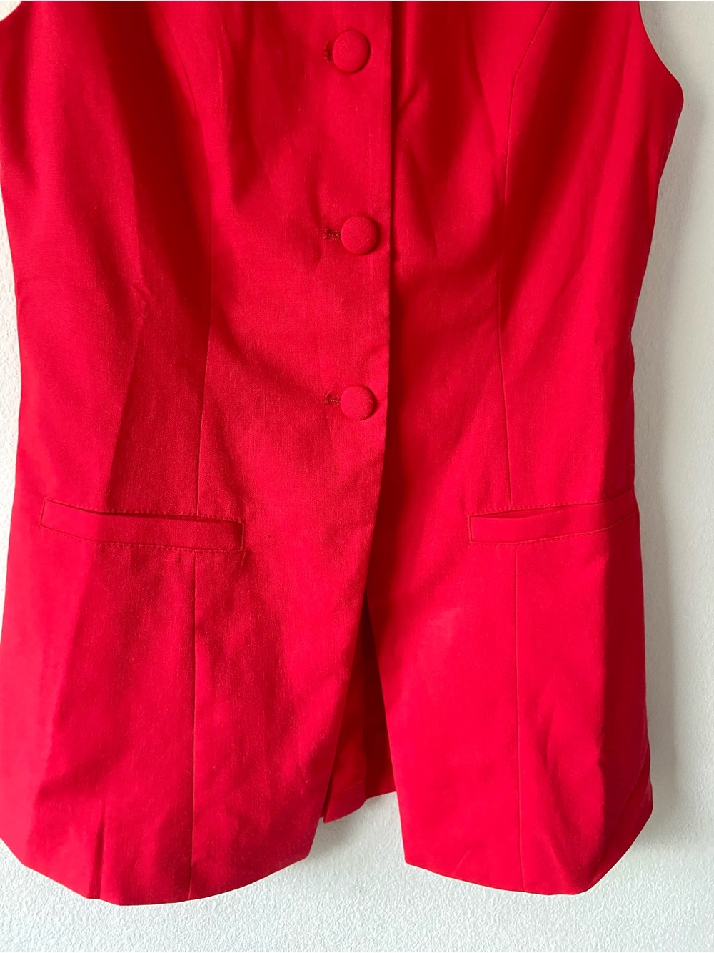 Commense Red Sleeveless Longline Vest Blazer Size M - Picture 5 of 12